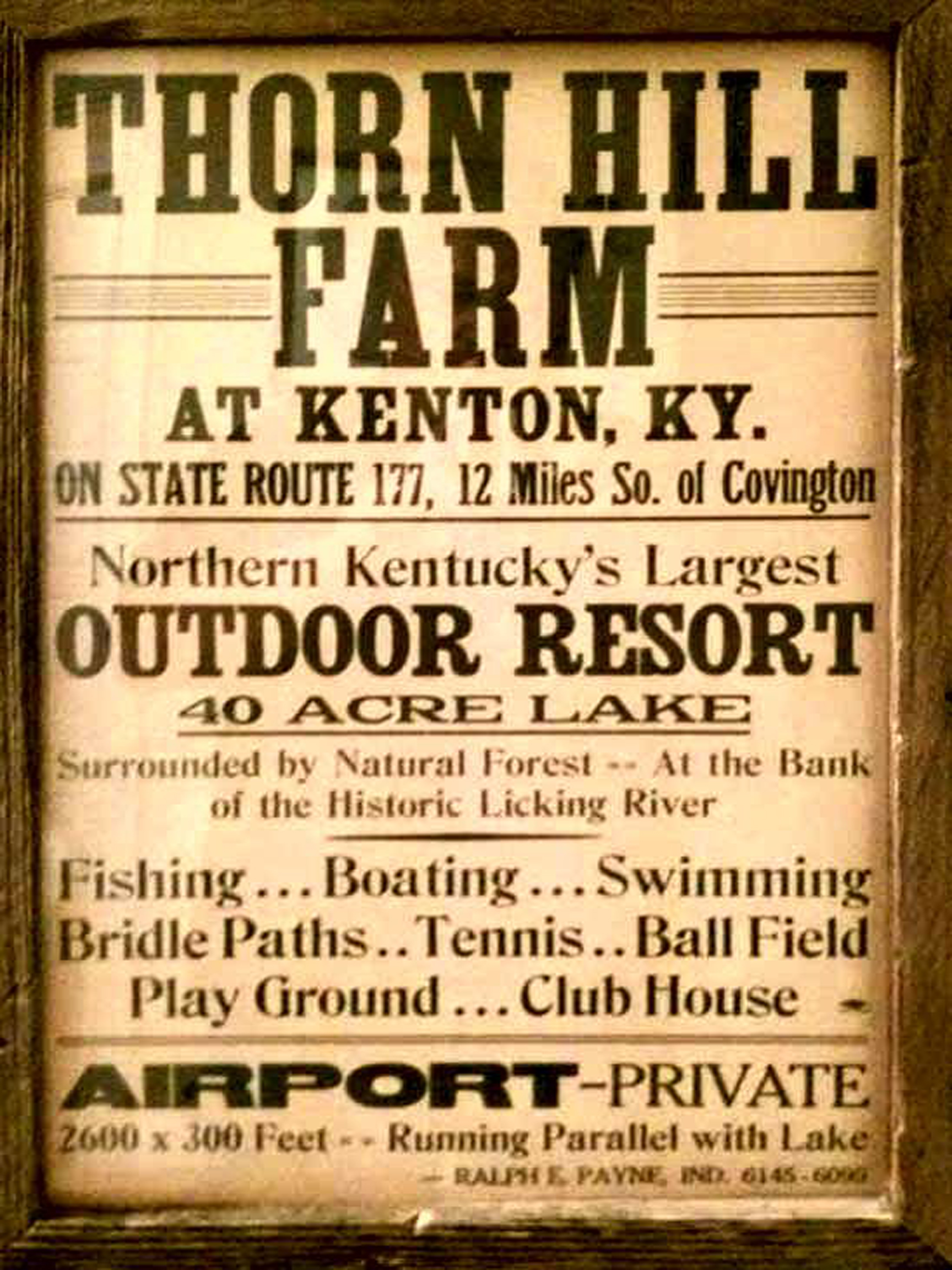 Poster for the Thorn Hill Resort, Decoursey Pike